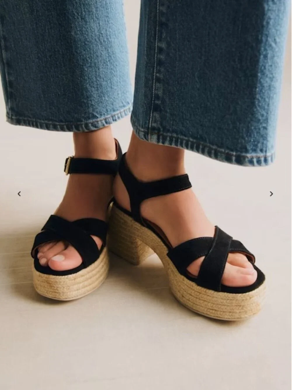 Sezane Manon Espadrilles Black - Size US 8